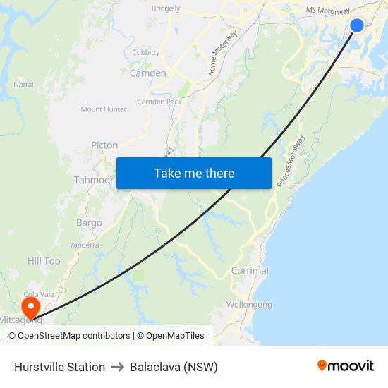 Hurstville Station to Balaclava (NSW) map