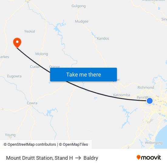 Mount Druitt Station, Stand H to Baldry map