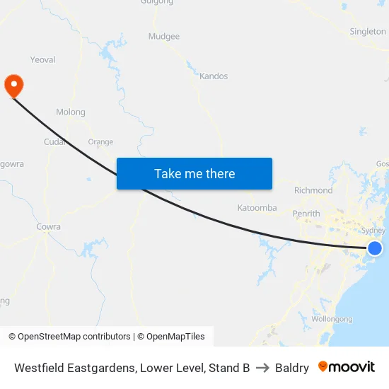 Westfield Eastgardens, Lower Level, Stand B to Baldry map