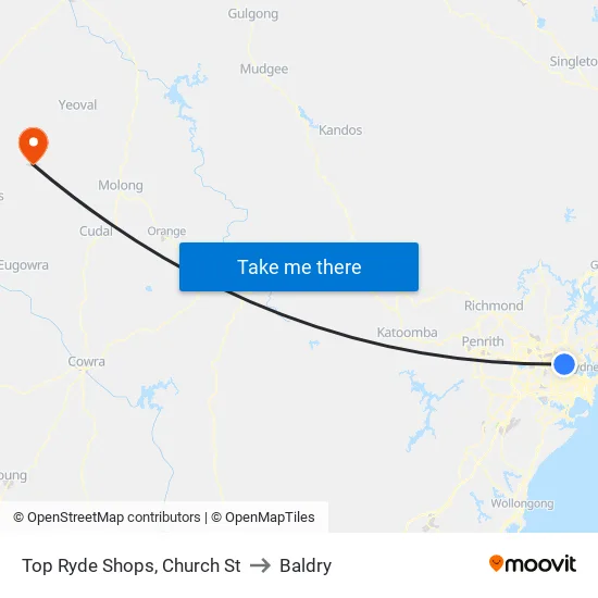 Top Ryde Shops, Church St to Baldry map