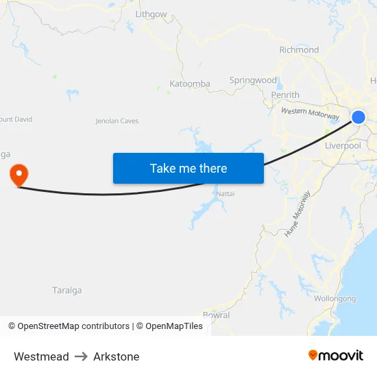 Westmead to Arkstone map