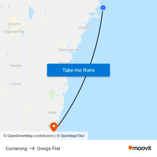 Currarong to Greigs Flat map