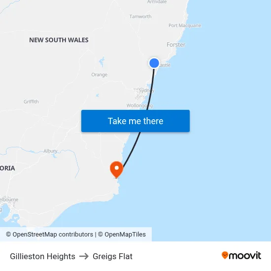 Gillieston Heights to Greigs Flat map