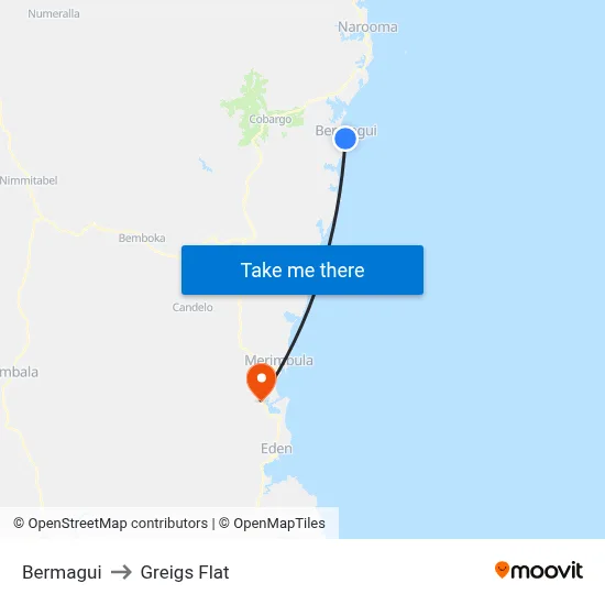 Bermagui to Greigs Flat map