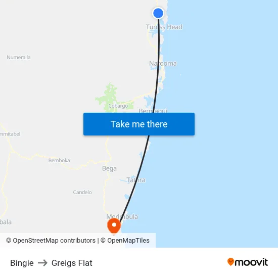 Bingie to Greigs Flat map