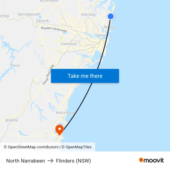 North Narrabeen to Flinders (NSW) map