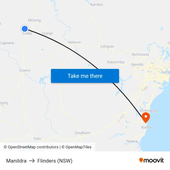 Manildra to Flinders (NSW) map