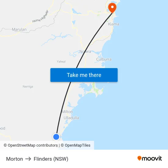 Morton to Flinders (NSW) map