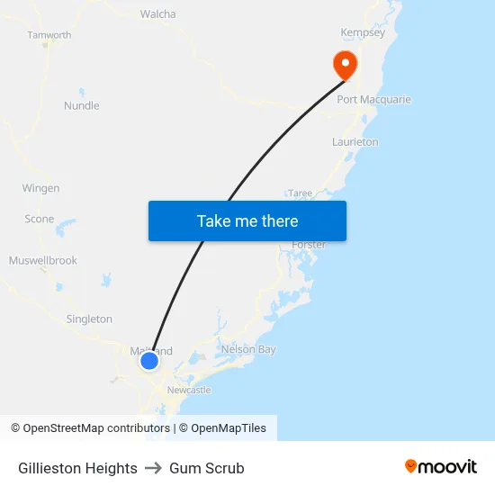 Gillieston Heights to Gum Scrub map