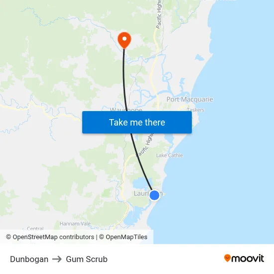 Dunbogan to Gum Scrub map