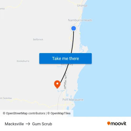 Macksville to Gum Scrub map