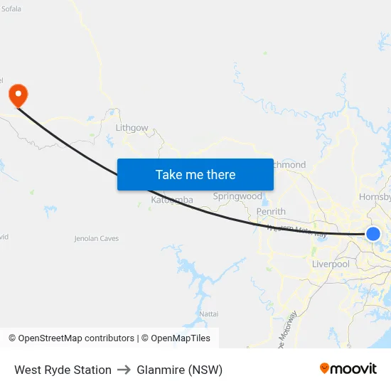 West Ryde Station to Glanmire (NSW) map