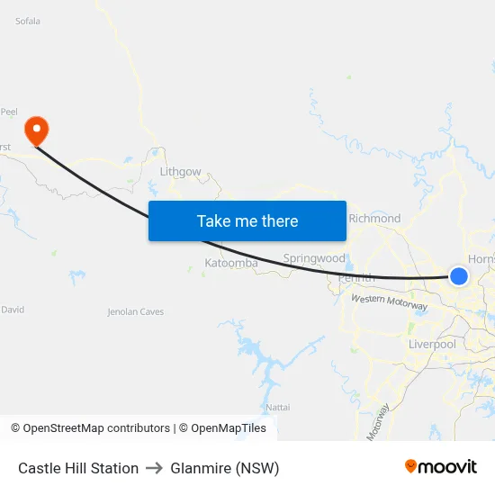 Castle Hill Station to Glanmire (NSW) map