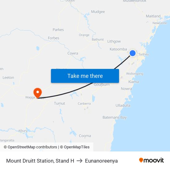 Mount Druitt Station, Stand H to Eunanoreenya map