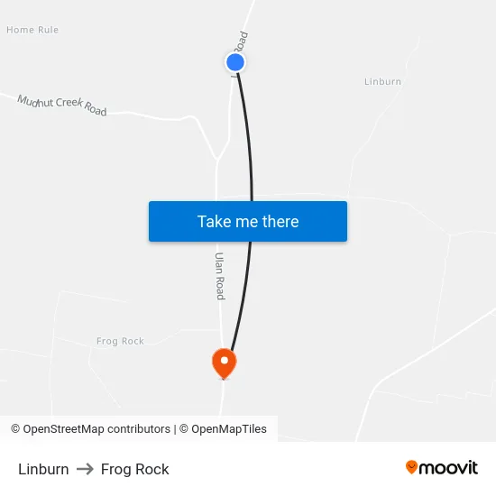 Linburn to Frog Rock map