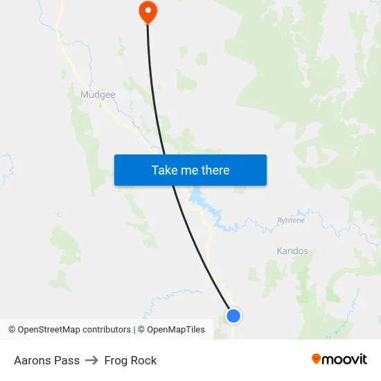 Aarons Pass to Frog Rock map