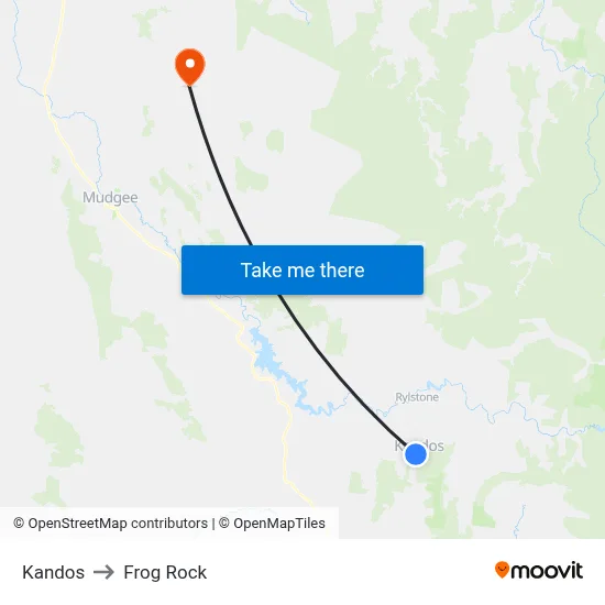 Kandos to Frog Rock map