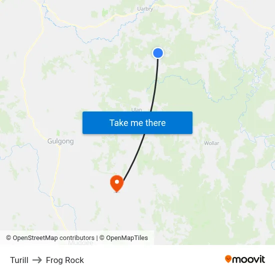 Turill to Frog Rock map