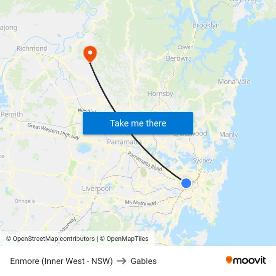 Enmore (Inner West - NSW) to Gables map