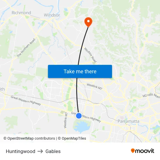 Huntingwood to Gables map