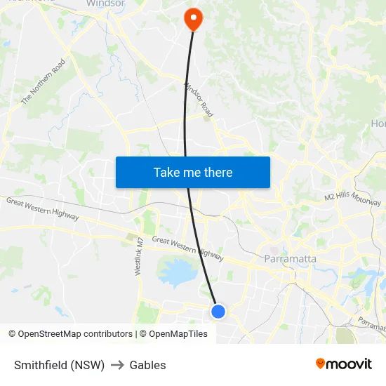 Smithfield (NSW) to Gables map