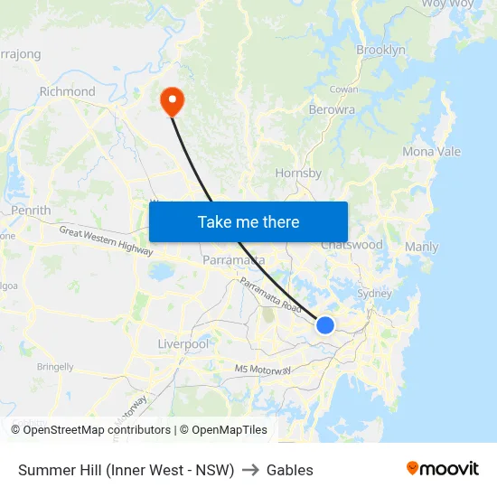 Summer Hill (Inner West - NSW) to Gables map