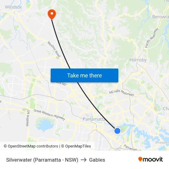Silverwater (Parramatta - NSW) to Gables map