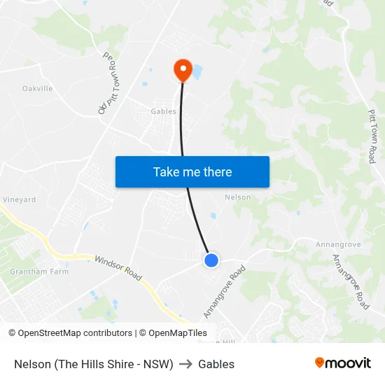 Nelson (The Hills Shire - NSW) to Gables map