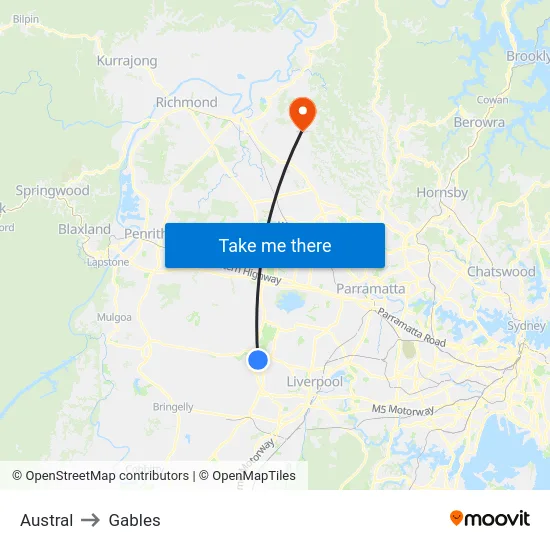 Austral to Gables map