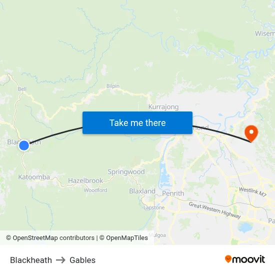 Blackheath to Gables map
