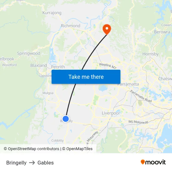Bringelly to Gables map