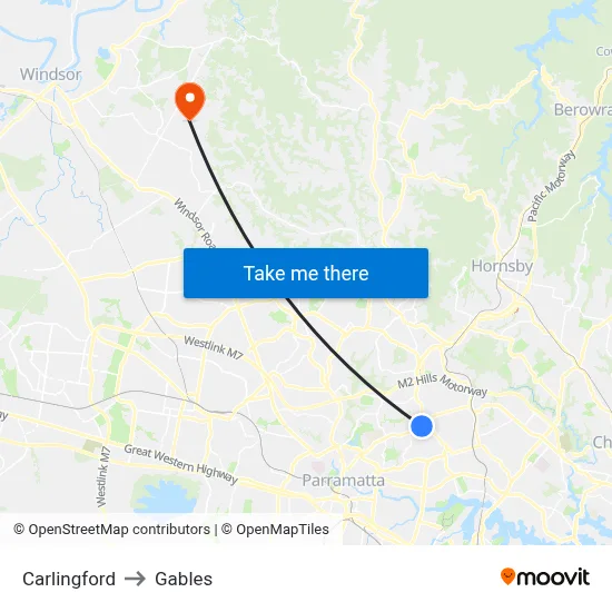 Carlingford to Gables map