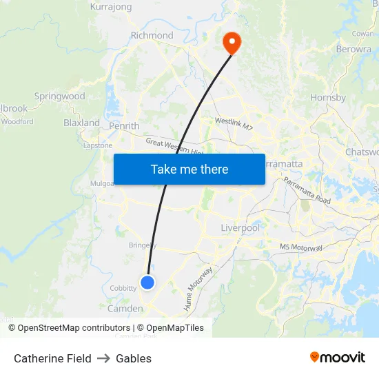 Catherine Field to Gables map