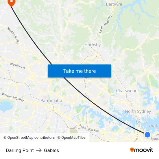Darling Point to Gables map