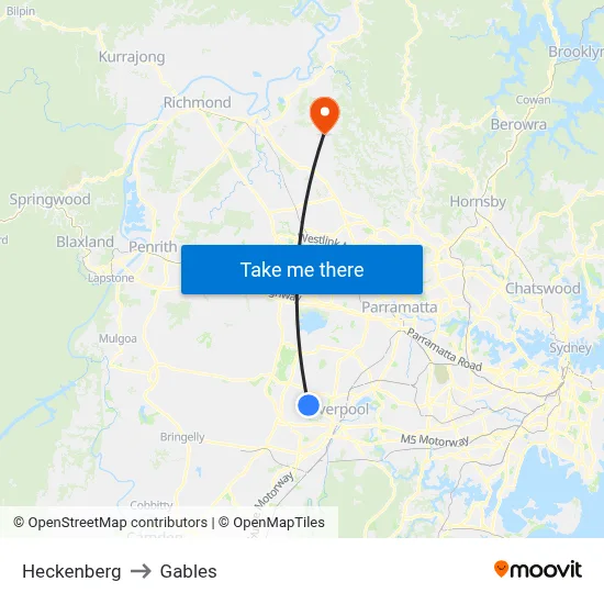 Heckenberg to Gables map