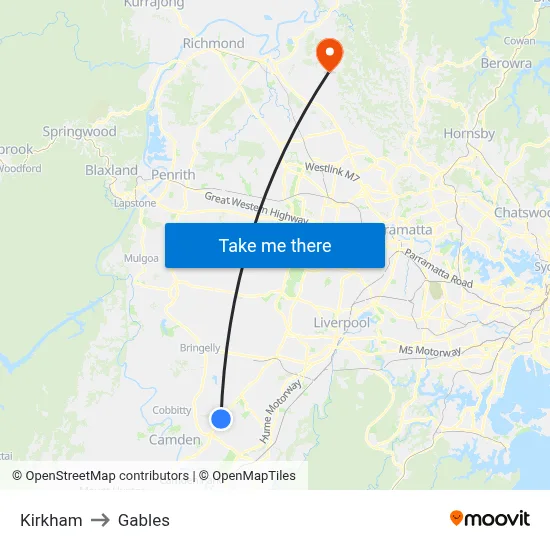 Kirkham to Gables map