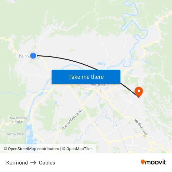 Kurmond to Gables map