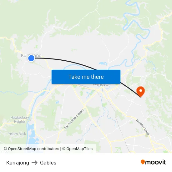 Kurrajong to Gables map