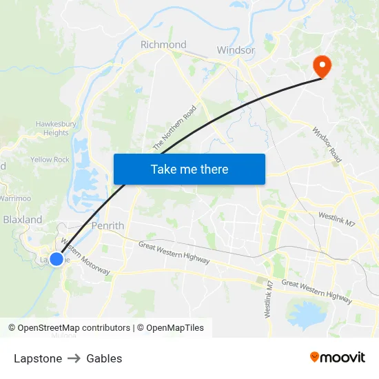 Lapstone to Gables map