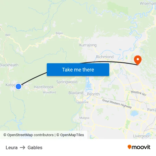 Leura to Gables map