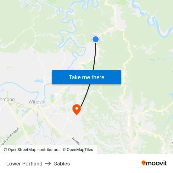 Lower Portland to Gables map