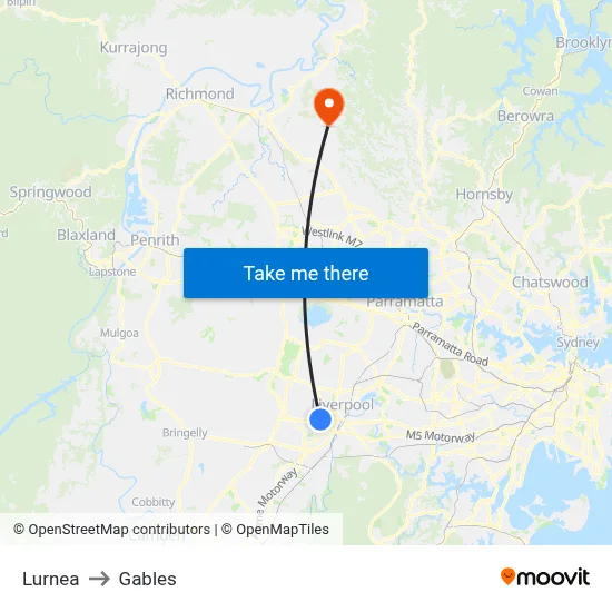 Lurnea to Gables map