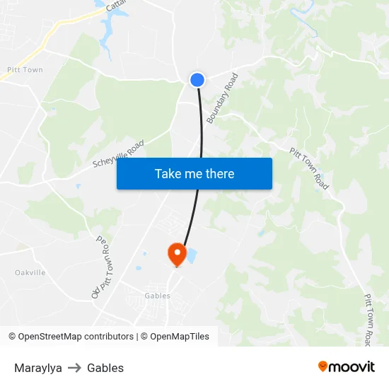 Maraylya to Gables map