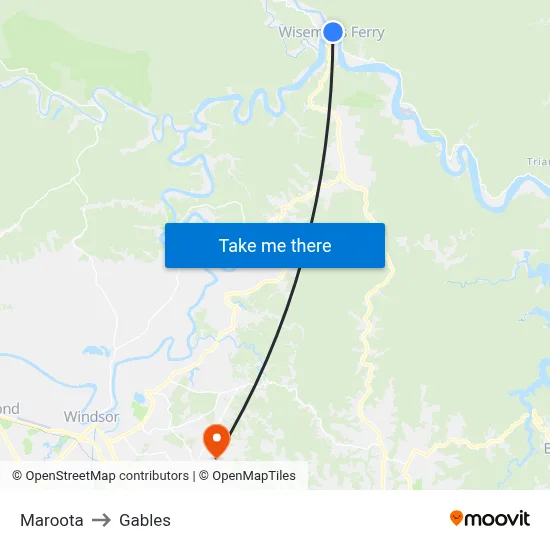 Maroota to Gables map