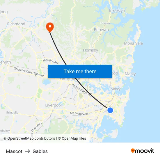 Mascot to Gables map