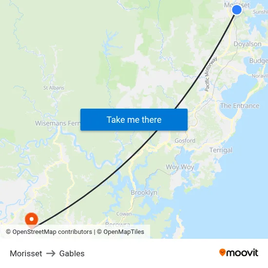 Morisset to Gables map