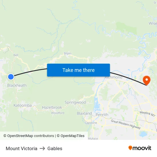 Mount Victoria to Gables map