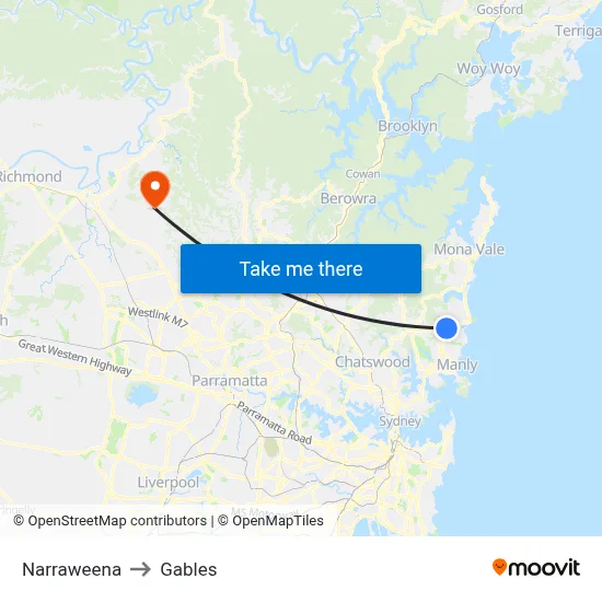 Narraweena to Gables map