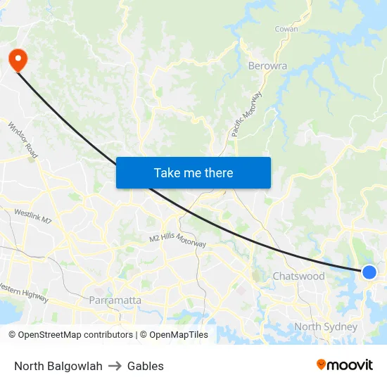 North Balgowlah to Gables map