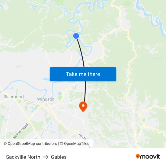 Sackville North to Gables map